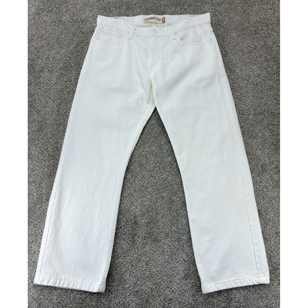 VTG '06 Levis 527 Low Boot Cut Denim Jeans Men's Size 34 White Denim *Stains Y2K